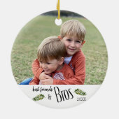 Best Friends & BROS-fotokerstversiering Keramisch Ornament (Achterkant)