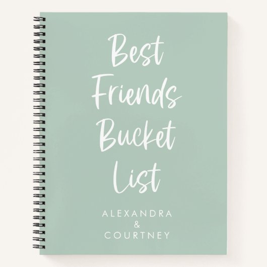 Best Friends Bucket List Specialized Sage Green Notitieboek (Voorkant)