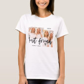 Best Friends | Casual Script and Two Photo Grid T-shirt (Voorkant)
