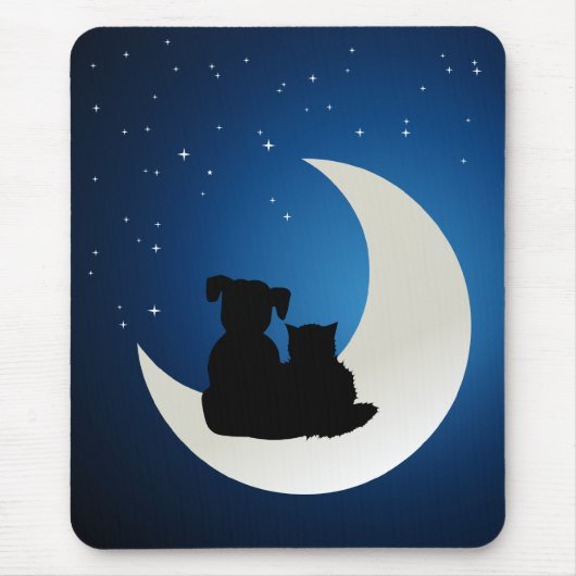 Best Friends Cat en Dog mousepad Muismat (Voorkant)
