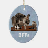 Best Friends Cat & Mouse Sharing Food Bowl Keramisch Ornament (Rechts)