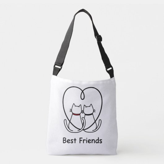 Best Friends Cats Heart Tail Crossbody Tas (Voorkant)