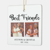 Best Friends Collage 2 Square fotoscript BFF Keramisch Ornament (Links)
