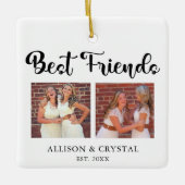 Best Friends Collage 2 Square fotoscript BFF Keramisch Ornament (Voorkant)