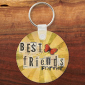Best Friends Collage Word Cutout  Butterfly Sleutelhanger (Voorkant)