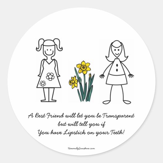 Best Friends Collectie Transparant Ronde Sticker (Voorkant)