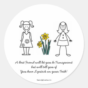 Best Friends Collectie Transparant Ronde Sticker