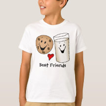 Best Friends Cookies and Milk Cartoon T-shirt