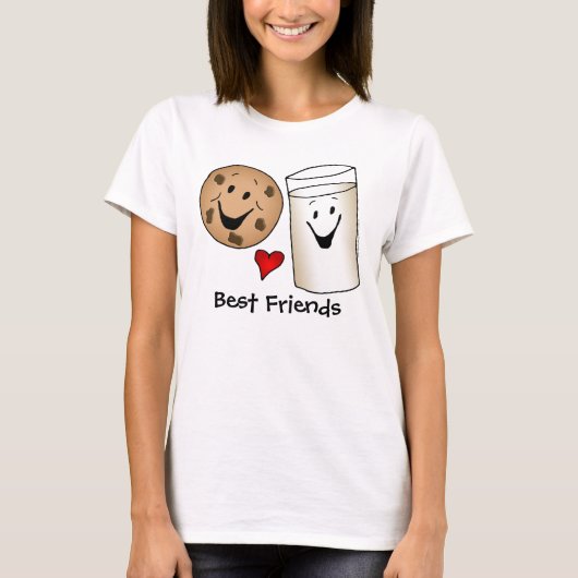 Best Friends Cookies and Milk Cartoon T-shirt (Voorkant)