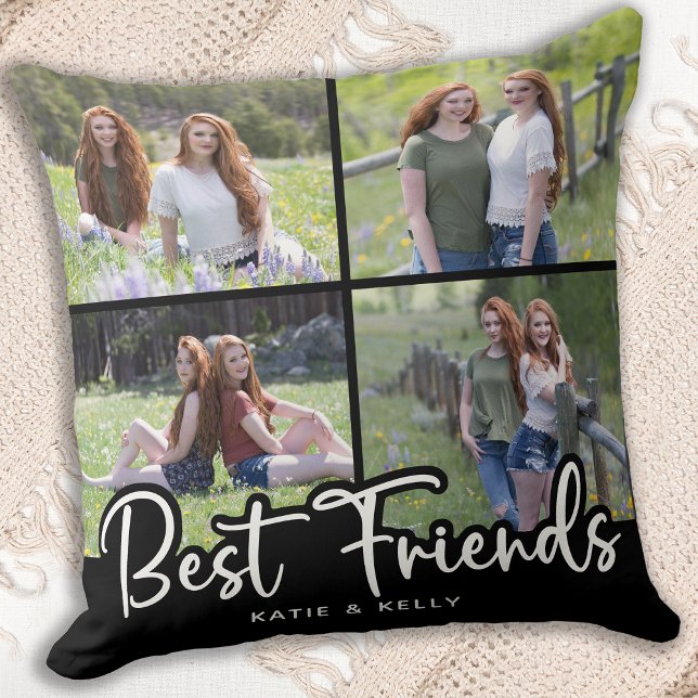 Best Friends Cool Friendship Photo Collage Kussen (Creator heeft geüpload)