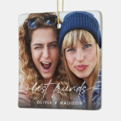 Best Friends Create Your Own Photo Modern Script Keramisch Ornament (Links)