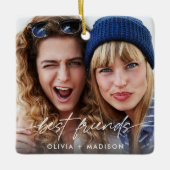 Best Friends Create Your Own Photo Modern Script Keramisch Ornament (Voorkant)