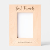 Best Friends Cursive Script Hearts Names Portrait Gegraveerde Lijstjes (Voorkant)