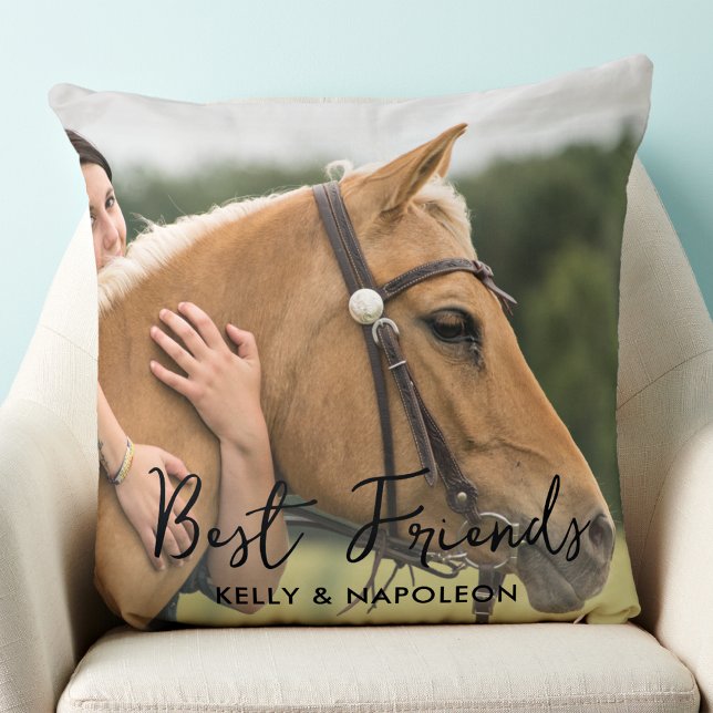 Best Friends Custom Equestrian Photo Horse Kussen (Creator heeft geüpload)