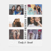 Best Friends custom names en 6 foto collage bff Fleece Deken (Voorkant)