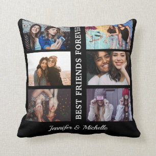 Best Friends custom names en 6 foto collage bff Kussen