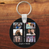 Best Friends custom names en 6 foto collage bff Sleutelhanger (Voorkant)