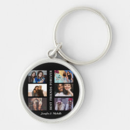Best Friends custom names en 6 foto collage bff Sleutelhanger