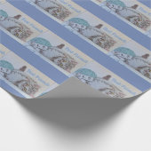 Best Friends Cute Cat Art Draping Wrapping Paper Cadeaupapier (Hoek)