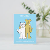 Best Friends Day June 8th Cartoon Cat and Dog Briefkaart (Staand voorkant)