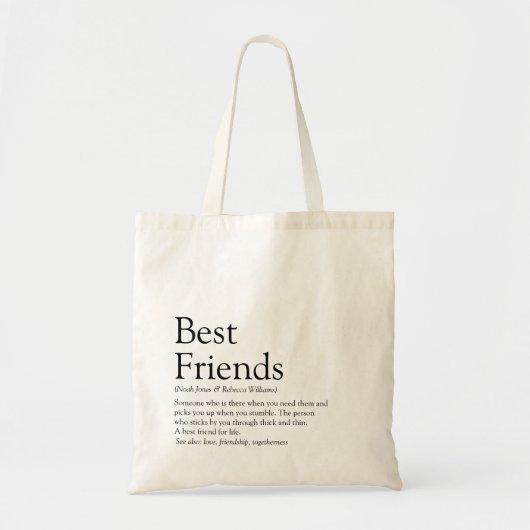 Best Friends Definition Modern Tote Bag (Voorkant)