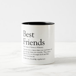 Best Friends Definition Modern Typographic Tweekleurige Koffiemok