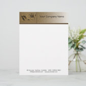 Best Friends Dog Paw and Hand Print in de zand Briefhoofd Ontwerp (Staand voorkant)