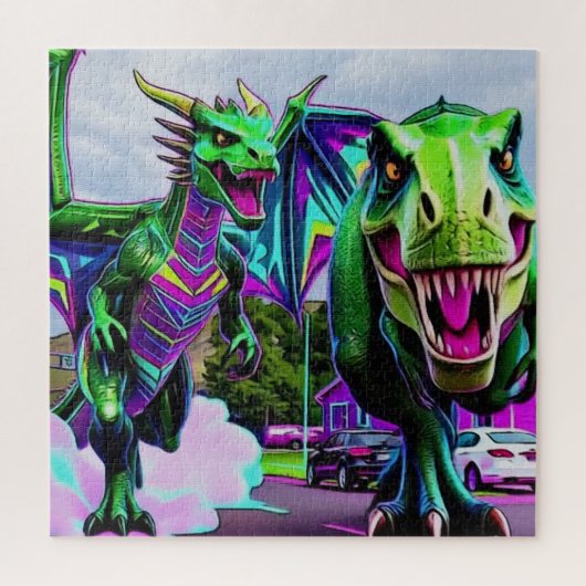 Best Friends - Dragon and Dinosaur Walking Legpuzzel (Verticaal)