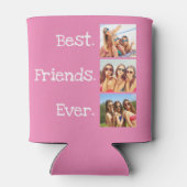 Best Friends ever Quote 3 Foto Collage Roze Blikjeskoeler (Achterkant)