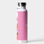 Best Friends ever Quote 3 Foto Collage Roze Waterfles (Rechts)