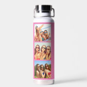 Best Friends ever Quote 3 Foto Collage Roze Waterfles (Achterkant)