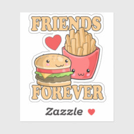 Best Friends for ever Burger and Fries Food die wo Sticker