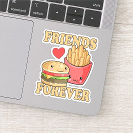 Best Friends for ever Burger and Fries Food die wo Sticker