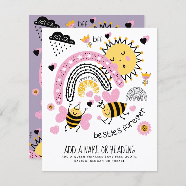 Best Friends for ever Cute BFF Girls (Voorkant / Achterkant)