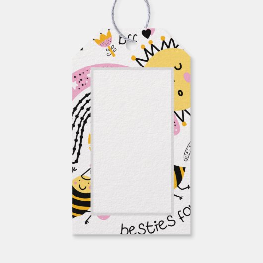 Best Friends for ever Cute BFF Girls Cadeaulabel (Achterkant)