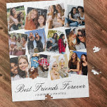 Best Friends Forever 12 Photo Collage Legpuzzel<br><div class="desc">BFF afbeelding puzzel met een eenvoudige witte achtergrond die u kunt veranderen in elke kleur,  12 favoriete foto's voor u te vervangen door uw eigen,  de titel 'beste vrienden voor altijd',  en uw namen eronder.</div>