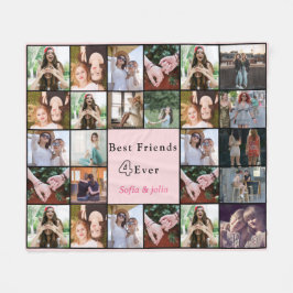 Best Friends Forever – 26 Photo Collage Blanket Fleece Deken