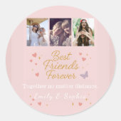 Best Friends Forever – 3 foto-collagesticker Ronde Sticker (Voorkant)