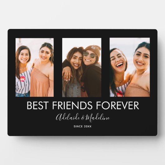 Best Friends Forever 3 Photo Collage Gift Fotoplaat (voorkant)