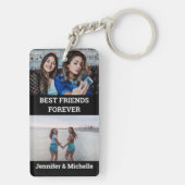 Best Friends Forever 4 Custom Photo and Name black Sleutelhanger (achterkant)