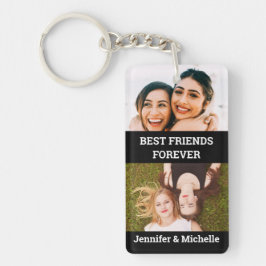 Best Friends Forever 4 Custom Photo and Name black Sleutelhanger