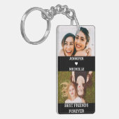 Best Friends Forever 4 Custom Photo and Name black Sleutelhanger (Voorkant Links)
