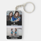 Best Friends Forever 4 Custom Photo and Name black Sleutelhanger (achterkant)