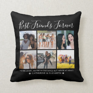 Best Friends Forever 6 Photo Quote Script Black Kussen