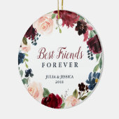 Best Friends Forever, aangepast aan Navy & Burgund Keramisch Ornament (Links)