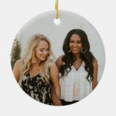 Best Friends Forever, aangepast aan Navy & Burgund Keramisch Ornament (Achterkant)