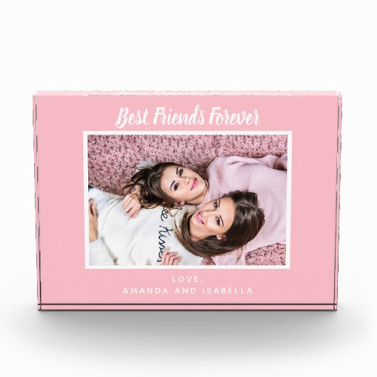 Best Friends Forever aangepaste foto roze (Voorkant)