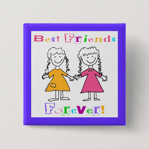 Best Friends Forever BFF-cadeautjes Vierkante Button 5,1 Cm