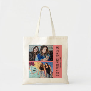 Best Friends Forever BFF Custom 4 Photo Collage Tote Bag