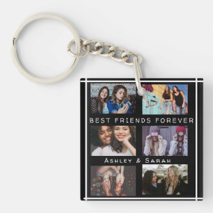 Best Friends Forever BFF Custom 6 Photo Collage Sleutelhanger